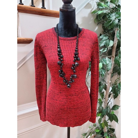 Calvin Klein Women's Red Acrylic Round Neck Long Sleeve Pullover Sweater Size S - Picture 11 of 11